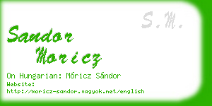 sandor moricz business card